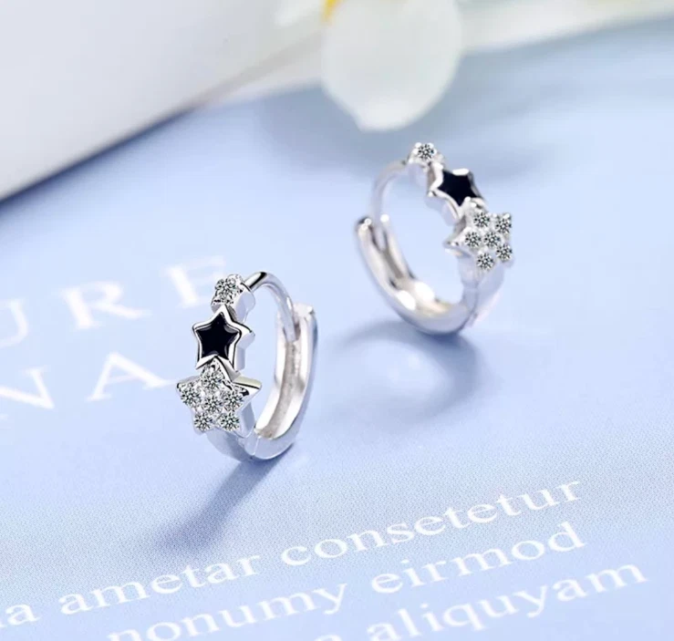 Boucles d'Oreilles Argent 925 Fines Créoles 6cm