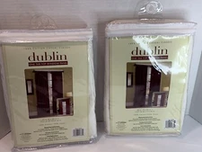 Pair of Bed Bath & Beyond Tab Top Window Panels Cream Color Unused In Packages