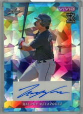 2023 LEAF VIVID RALPHY VELAZQUEZ Base Autographs Teal Crystal #BA-RV1 RC 1/1