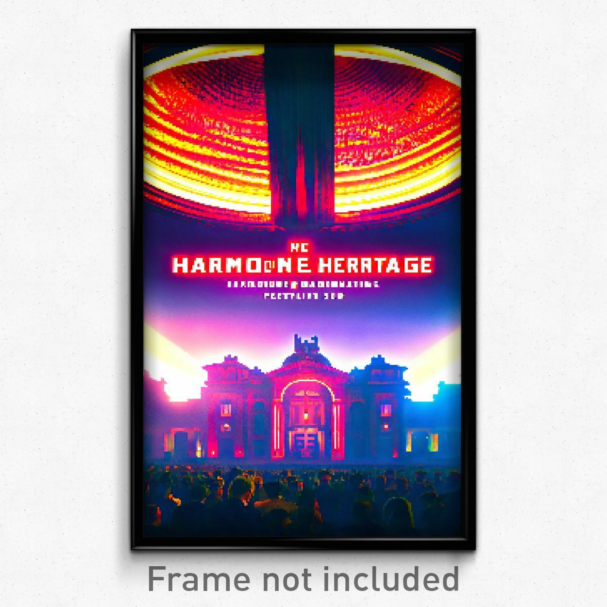 8-Bit Psychedelic Pixel Art Poster - Harmonious Hermitage Video Game Print