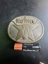 Marlboro Solid Brass Philip Morris 1987 Belt Buckle 