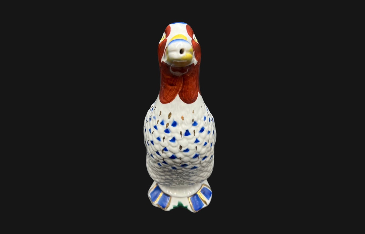 ロモノーソフ　鴨のフィギュア Vintage Jug Art Porcelain Colorful Duck Figure Ussr LFZ Lomonosov