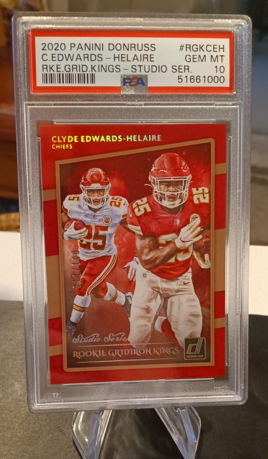 Clyde Edwards-Helaire Panini Donruss Gridiron Kings #RGKCEH Studio Series-Rookie