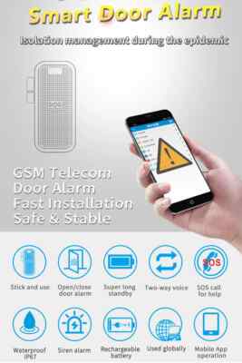 Alarm Door with sound GSM Wireless Burglar SMS Phone SOS Emergency monitoring