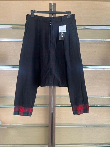 Comme des Garcons Black , CDG Black Drop Crotch Pants in Black / Tartan BNWT S - Picture 3 of 19