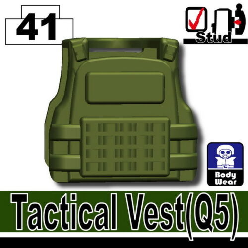 Tank Green Q5 Tactial Vest compatible with toy brick minifigures SWAT - Picture 1 of 2