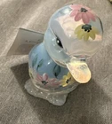 Vintage Fenton Opalescent Hand Painted Glass Duck Figurine Signed With Tags