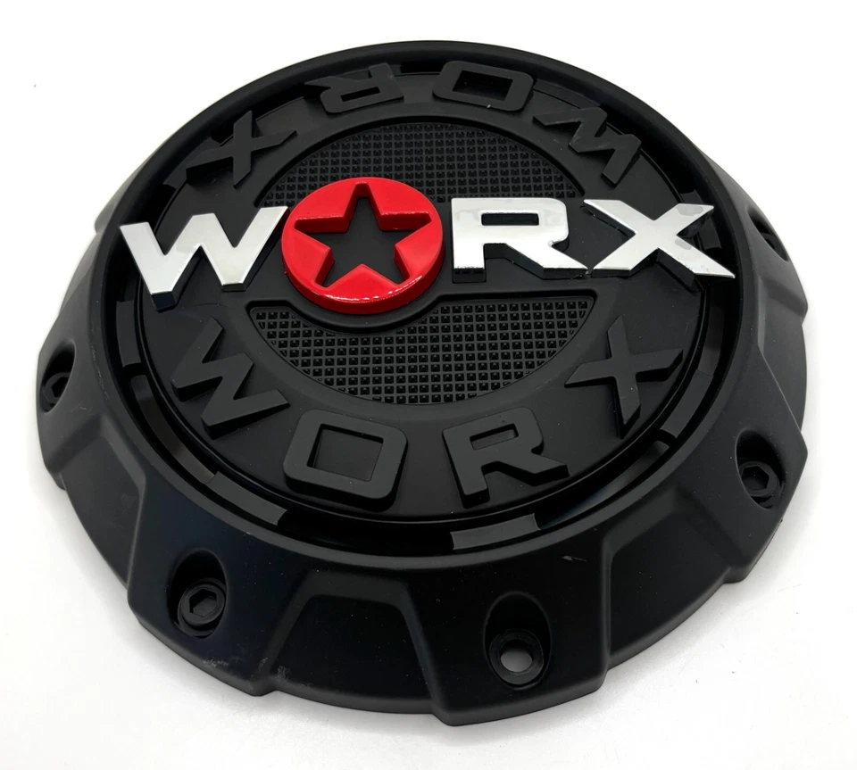 WRX-8856SB 912S11 Worx Black Wheel Center Cap with SCREWS - Image 3 of 4