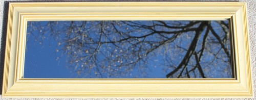 NOS Rectangular 7.5" x 18.5" Off White Wood Framed Mirror Home Interiors 1388 AU - Picture 2 of 4