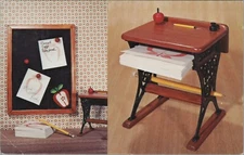 Memo-Ry Minder Nostalgic Note Paper Holder Desk Posted Chrome Vintage Post Card