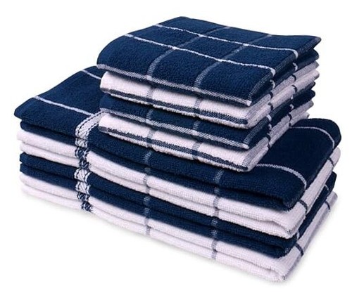 Kitchen Towel and Dishcloth Set, Pack of 8 | 12 x 12 and 16 x 26 Inches |