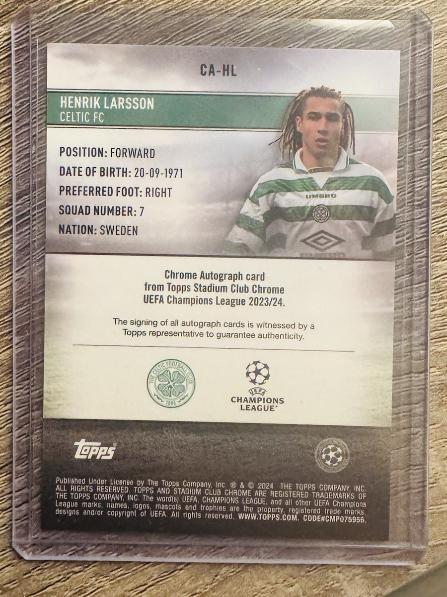 topps 24/25 Henrik Larsson 50シリ 2023-24 TOPPS STADIUM CLUB CHROME UEFA HENRIK LARSSON AUTO Celtic
