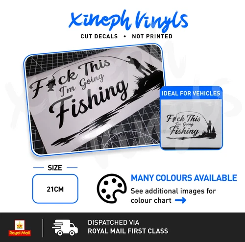 Funny Fishing Vinyl Sticker F* This Im Going Fishing decal carp car van window