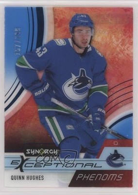 2021 Upper Deck Synergy Exceptional Phenoms Blue 157/299 Quinn Hughes #EP-QH 6uq