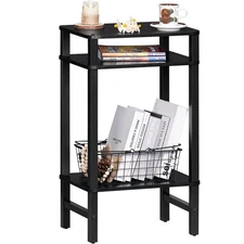 28in Tall Side Table 3-Tier Small Narrow End Table for Couch, Skinny Nightsta...
