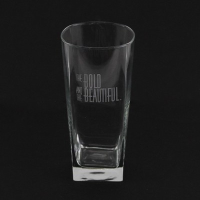 Unbranded ''The Bold & The Beautiful'' Clear Square-Shaped Drinking Glass 6.25''