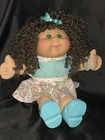 Vtg Cabbage Patch Kid DOLL AA MIXED Black Curly Hair Green Eyes Dress Shoes LOT