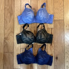 Cacique Lightly Lined Balconette Mesh Underwire Full Figure Bra 42D Set Of 3