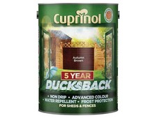 Image of Cuprinol Ducksback 5 Year Waterproof For Sheds & Fences Autumn Brown 5 Litre CUP