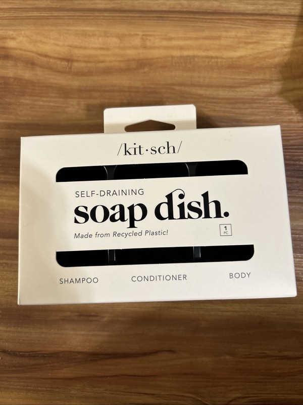 KITSCH - Self-Draining Soap Dish- Black