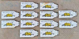 12 X PURDUE UNIVERSITY MILK BOTTLE PORCELAIN ENAMEL SIGN BOARD SIZE 8"X3.5" INC