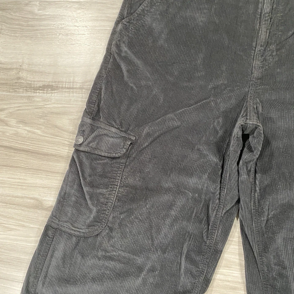 American Eagle Pants Women 12 Long Super High Rise Baggy Wide Leg Corduroy Cargo - Image 3 of 4