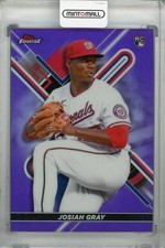 2022 Topps Finest Josiah Gray Purple Refractor RC /250 Nationals Card