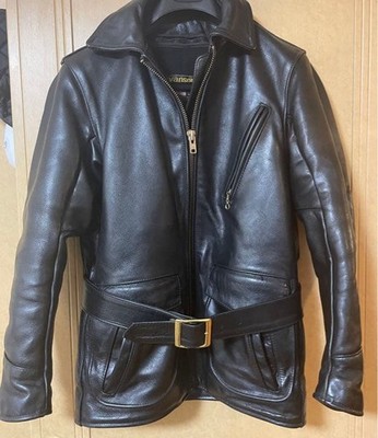 Used Vanson Car Coat Leather Jacket Outer Mens Size 36 Black Color Very Rare