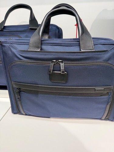 NEW Tumi ALPHA 16.0” Slim Deluxe Portfolio Laptop Brief Briefcase - NAVY BLUE