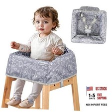 High Chair Cover for Baby Restaurant with Safety Harness Stain and Slip Grey
