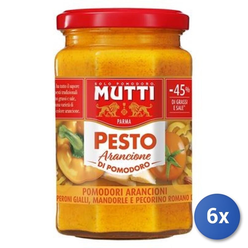 6X Multipack Pesto Mutti 180G Orange With Peppers