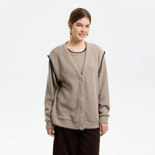 Women Whipstitch Detail Cardigan Sweater - Universal