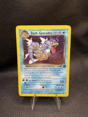 Dark Gyarados 8/82 WOTC Team Rocket Holo Rare PRERELEASE Pokemon Card