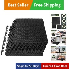 Puzzle Exercise Mat in, EVA Interlocking Foam Floor Tiles for Home Gym, Mat...