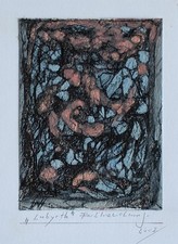 Werner Hennig Abstrakt Leipziger Grafikbörse Ostdeutsche Kunst Farbhandzeichnung