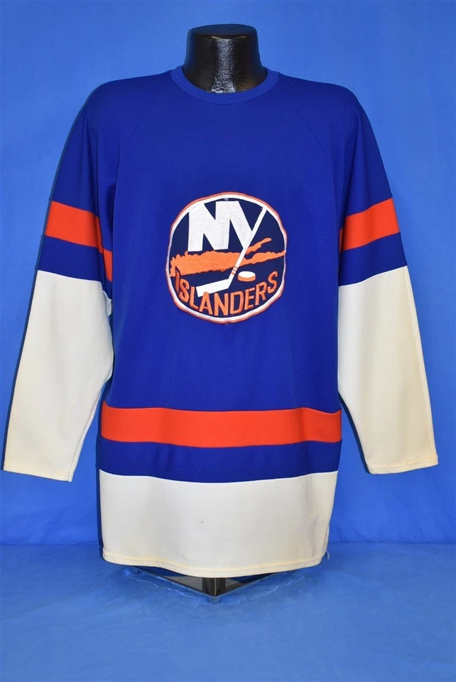 vintage 70s NEW YORK ISLANDERS CRAIG MACGREGOR FOGHAT CUSTOM HOCKEY JERSEY L - Image 2 of 4