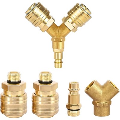 Druckluftverteiler 2-fach Druckluft Adapter Y-Stück Kupplung Kompressor