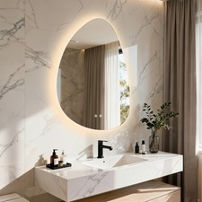 28/30'' Irregular Backlit LED Bathroom Mirror Antifog Illuminated Vanity Mirror