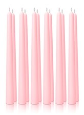 10 Inch Taper Candles Blush Pink 12 PCS 78 Hours Unscented Tall Candlestick