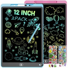 2 Pack 12 Inch LCD Writing Tablet, Colorful Drawing Tablet for Kids, Eye Care Do
