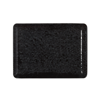 6 StüCk Teller Flach Essteller Speiseteller Porzellan Schwarz Eckig 23X17 Cm