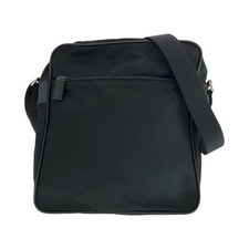 Prada Nylon/Leather Tessuto Logo Shoulder Bag Women Black One Size