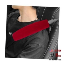 2PCS Car Seat Belt Cover Pad, Soft Auto Seatbelt Protector for a More Wine Red