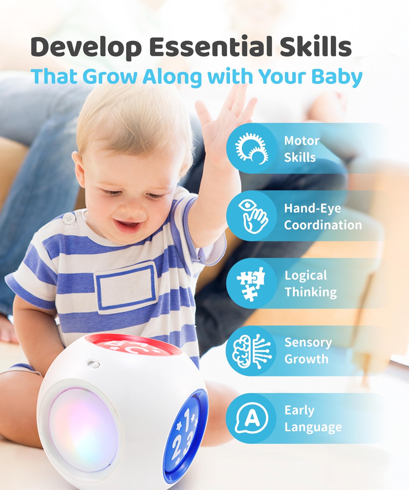 Learning Cube - Educational Musical Activity Center Block for Infants Babies ...