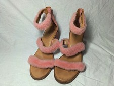 Pink Fluffy High Heels UGG Womens Heels Size 7 UK