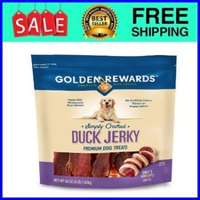 Golden Rewards Duck Flavor Premium Dry Jerky Treats for All Dogs, 64 oz