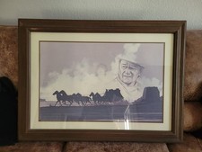 Rare! Framed Print 28x37 Huge! John Wayne Tribute By: Nielson 