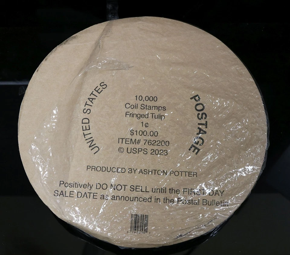 2023 US POSTAGE 10,000 STAMP COIL 1 CENT STAMPS FRINGED TULIP USPS #1296 - Image 3 of 4