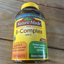 Nature Made Super B Complex w/ Vitamin C 360ct Tablets Exp: 12/2027 Brand New 