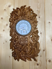 2 in 1 Fahrenheit Thermometer Hygrometer for Sauna Room, carved oak